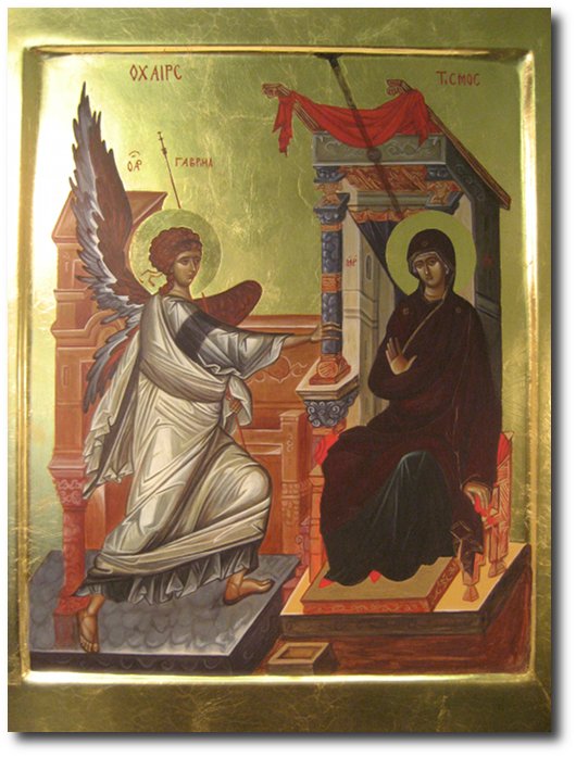 icon Annunciation detail