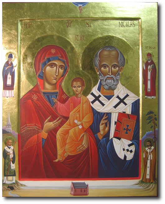 icon Virgin and St. Nicholas with Welsh Saints