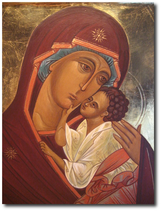 icon Yaroslavl Mother of God of Tenderness - Detail