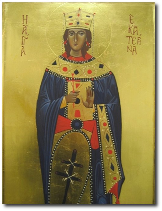 icon St Catherine of Alexandria detail