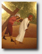 V - Simon of Cyrene helps carry the Cross